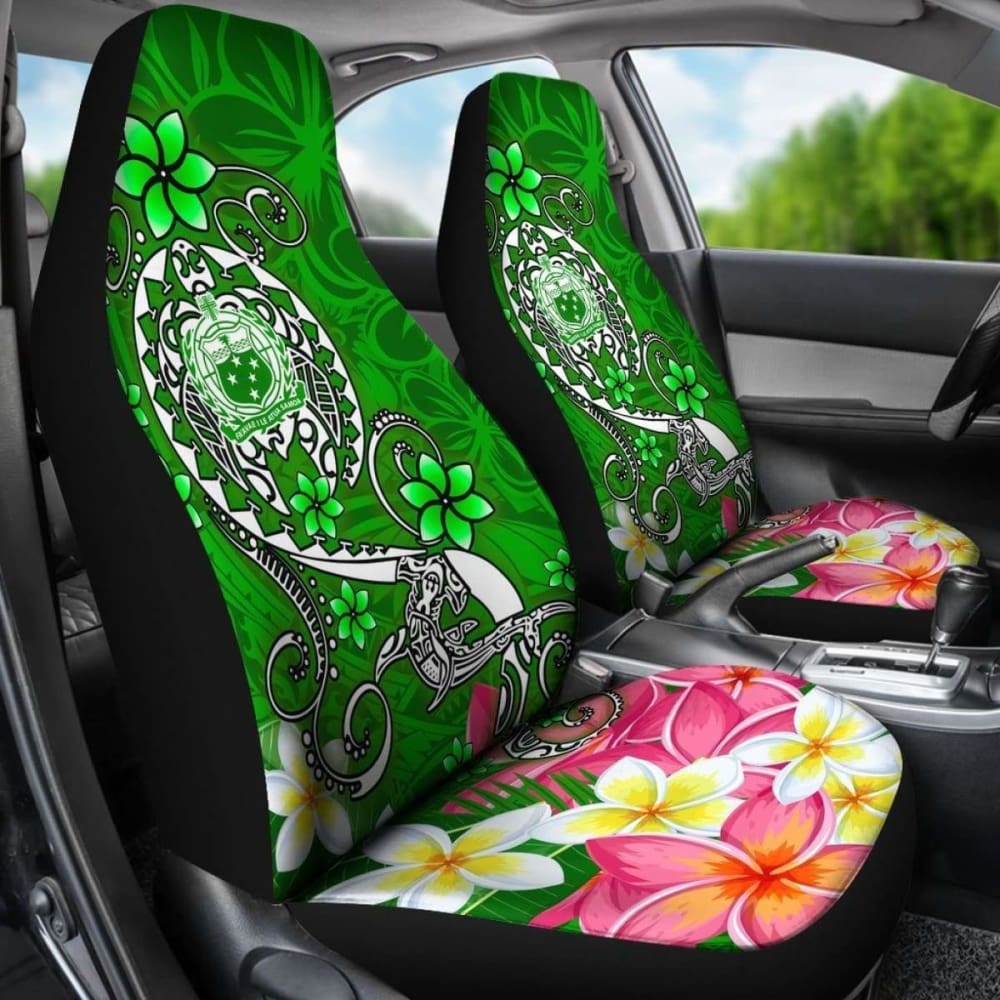 Samoa Car Seat Covers - Turtle Plumeria (Green) -