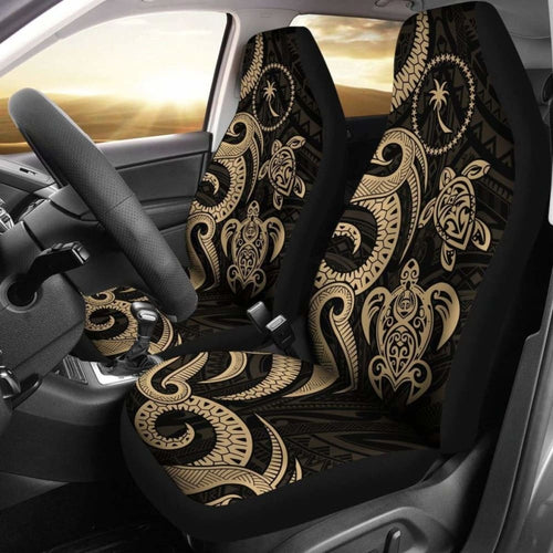 Chuuk Micronesian Car Seat Covers - Gold Tentacle Turtle -