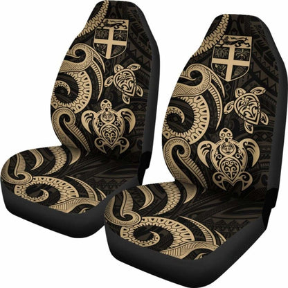 Fiji Polynesian Car Seat Covers - Gold Tentacle Turtle -