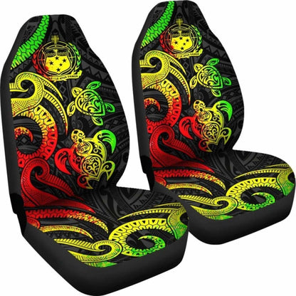 Samoa Polynesian Car Seat Covers - Reggae Tentacle Turtle -