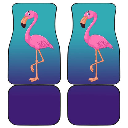 Pink Flamingo Blue Background Car Floor Mats