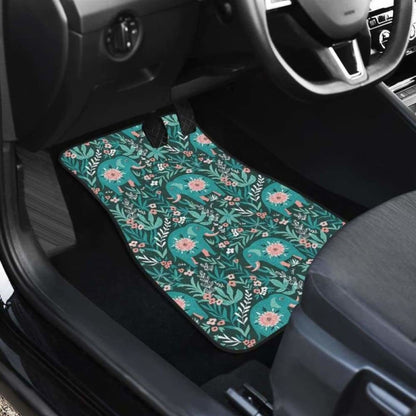 Elephants Jungle Pattern Front And Back Car Mats