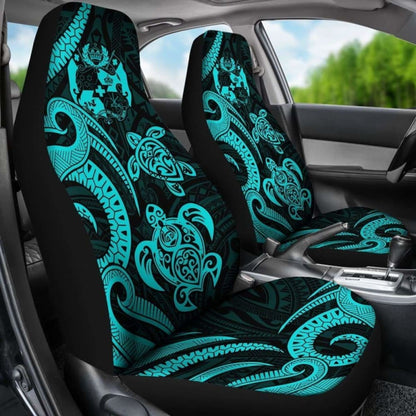Tonga Polynesian Car Seat Covers - Turquoise Tentacle Turtle -