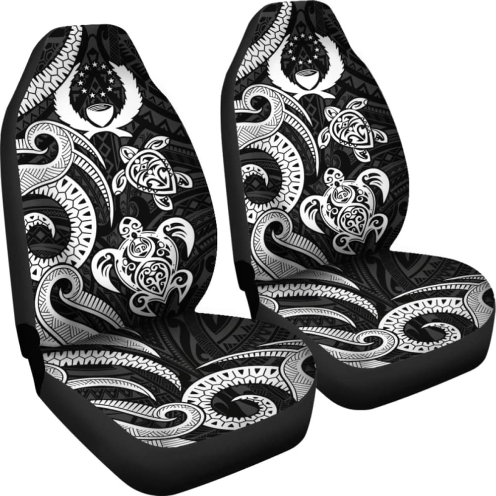 Pohnpei Micronesian Car Seat Covers - White Tentacle Turtle -