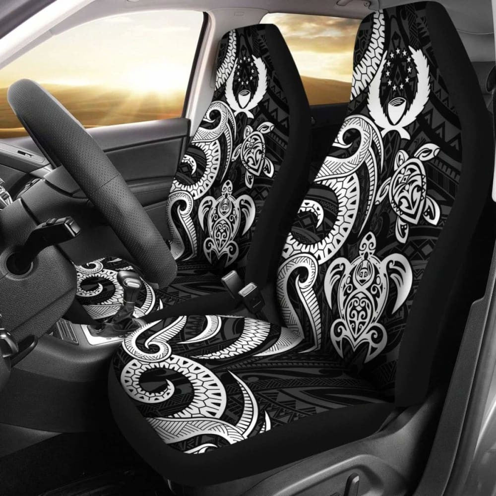 Pohnpei Micronesian Car Seat Covers - White Tentacle Turtle -
