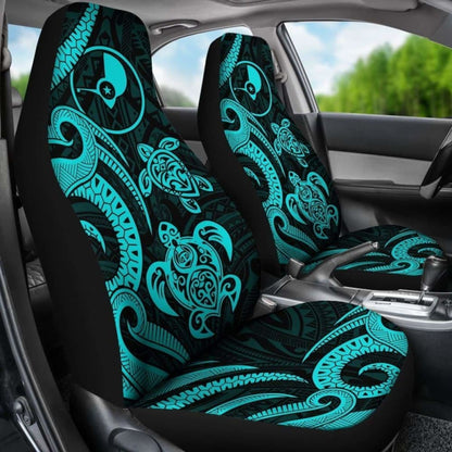 Yap Micronesian Car Seat Covers - Turquoise Tentacle Turtle -