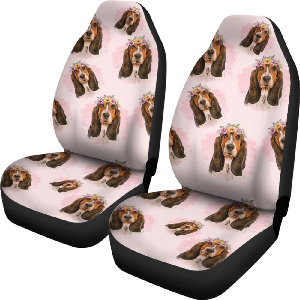 Basset Hound Dog Print Car Seat Covers