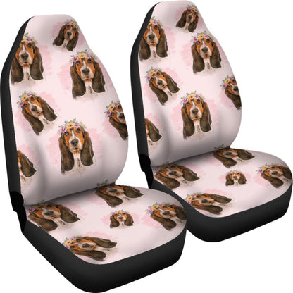 Basset Hound Dog Print Car Seat Covers
