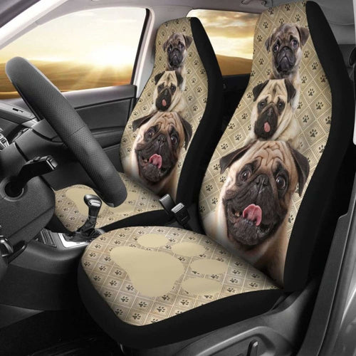 Pug Dog Car Seat Covers Funny Decor Your Car Seat