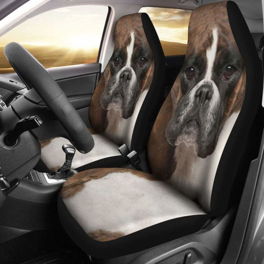 Boxer Dog Car Seat Covers Funny Dog Face
