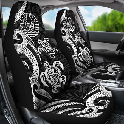 Tahiti Polynesian Car Seat Covers - White Tentacle Turtle -