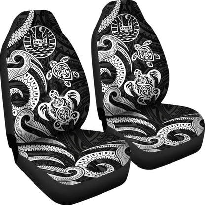 Tahiti Polynesian Car Seat Covers - White Tentacle Turtle -