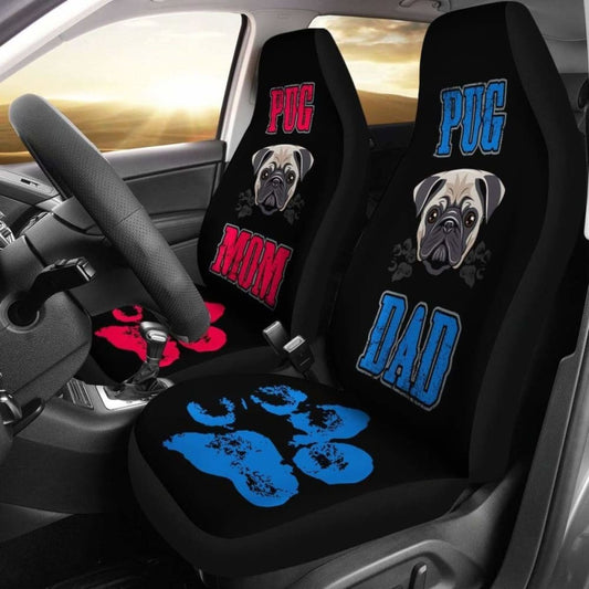 Pug Mom And Dad Car Seat Covers