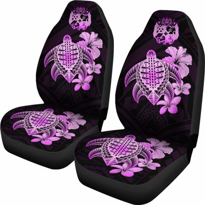 Tongan Car Seat Covers Hibiscus Plumeria Mix Polynesian Turtle Pink Awesome