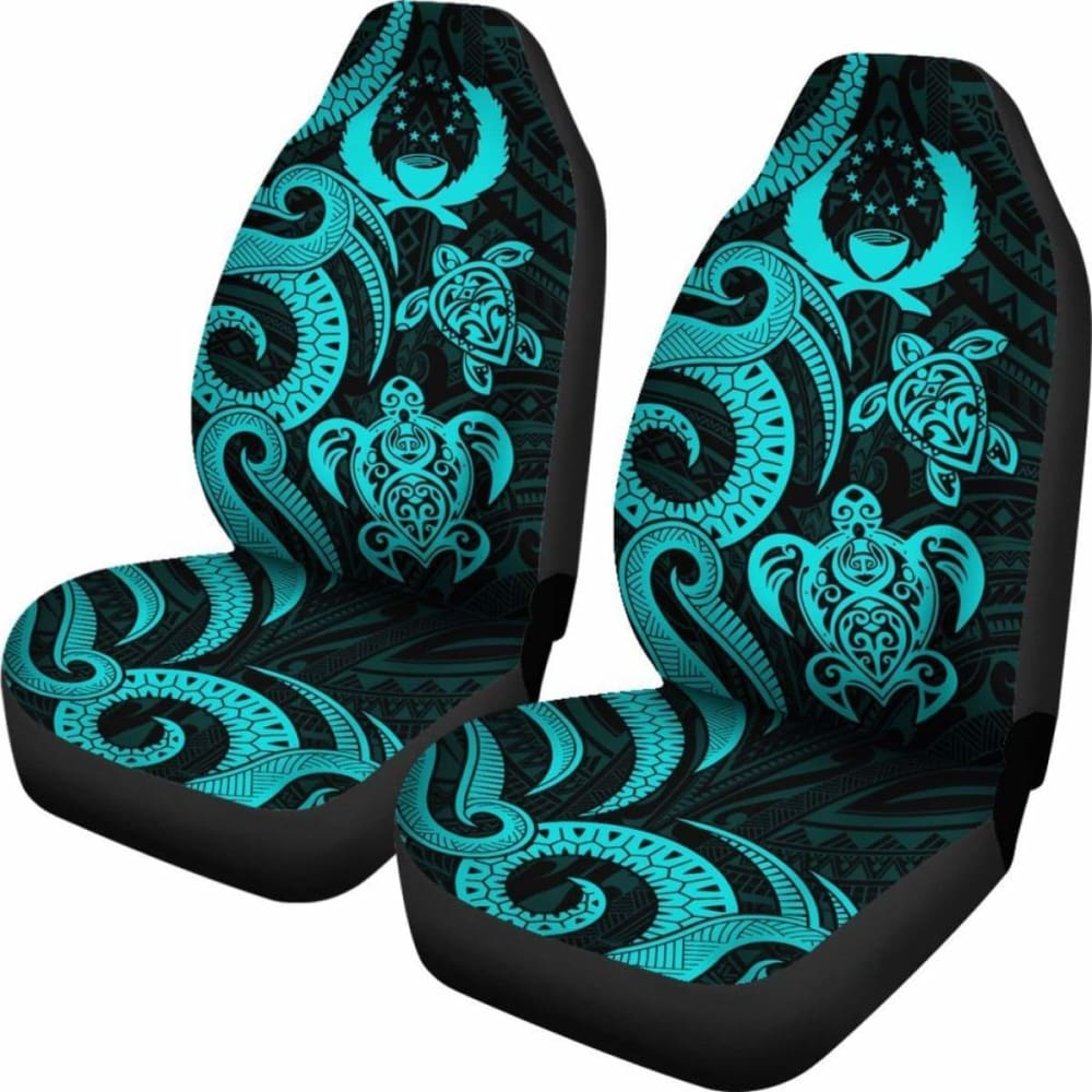 Pohnpei Micronesian Car Seat Covers - Turquoise Tentacle Turtle -