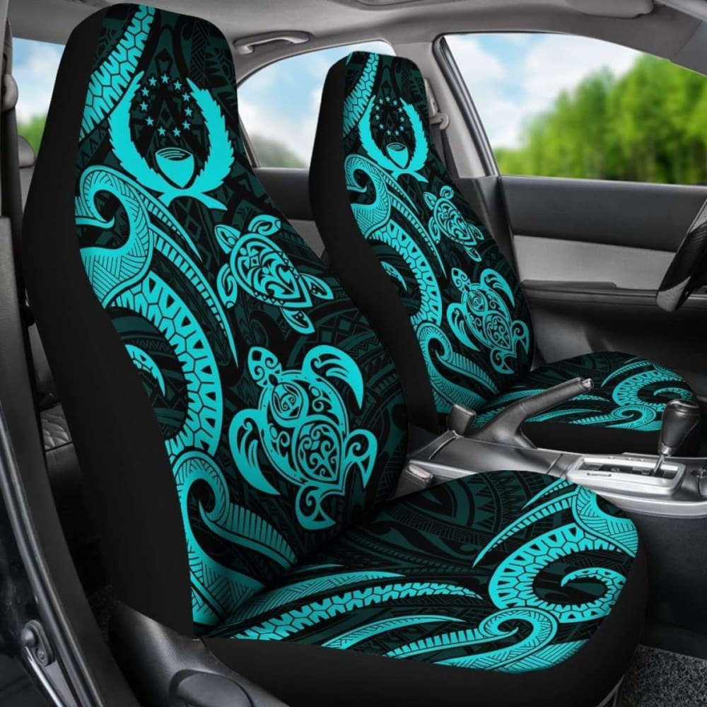 Pohnpei Micronesian Car Seat Covers - Turquoise Tentacle Turtle -