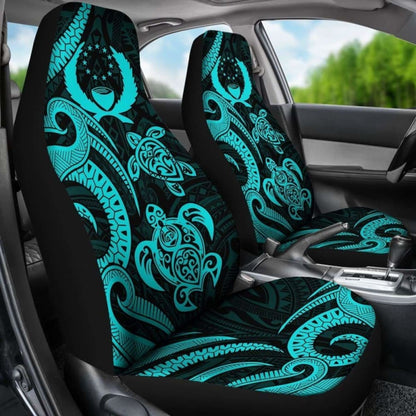 Pohnpei Micronesian Car Seat Covers - Turquoise Tentacle Turtle -