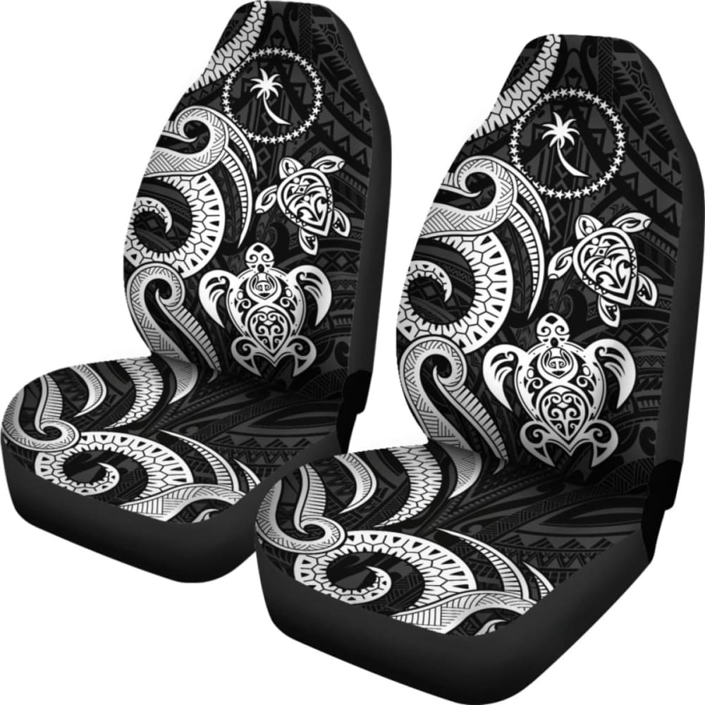 Chuuk Micronesian Car Seat Covers - White Tentacle Turtle -