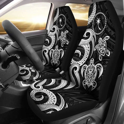 Chuuk Micronesian Car Seat Covers - White Tentacle Turtle -