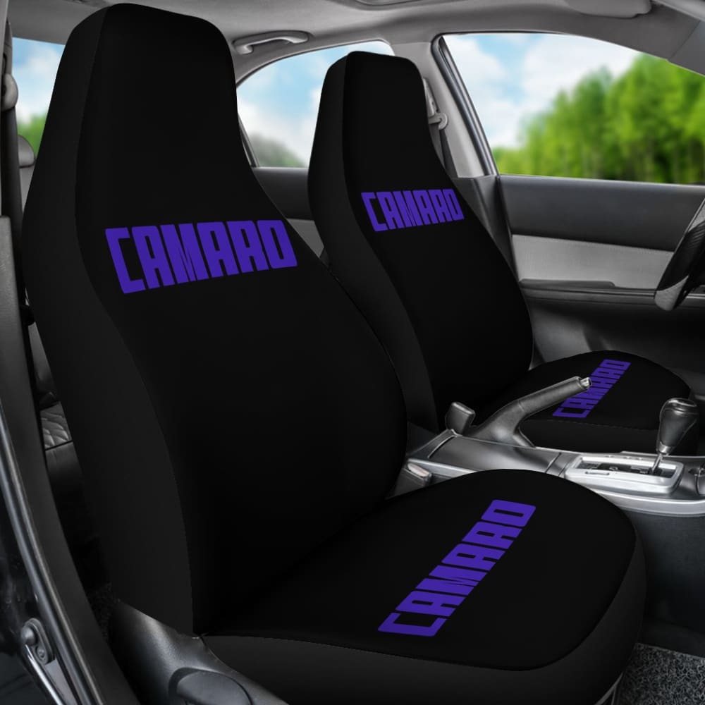 Camaro Blue Letter Seat Covers