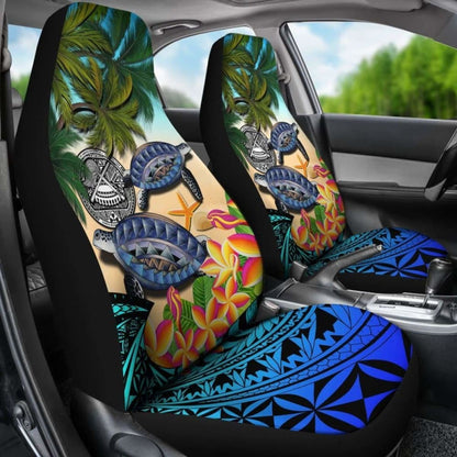 American Samoa Car Seat Covers - Polynesian Turtle Coconut Tree And Plumeria Amazing