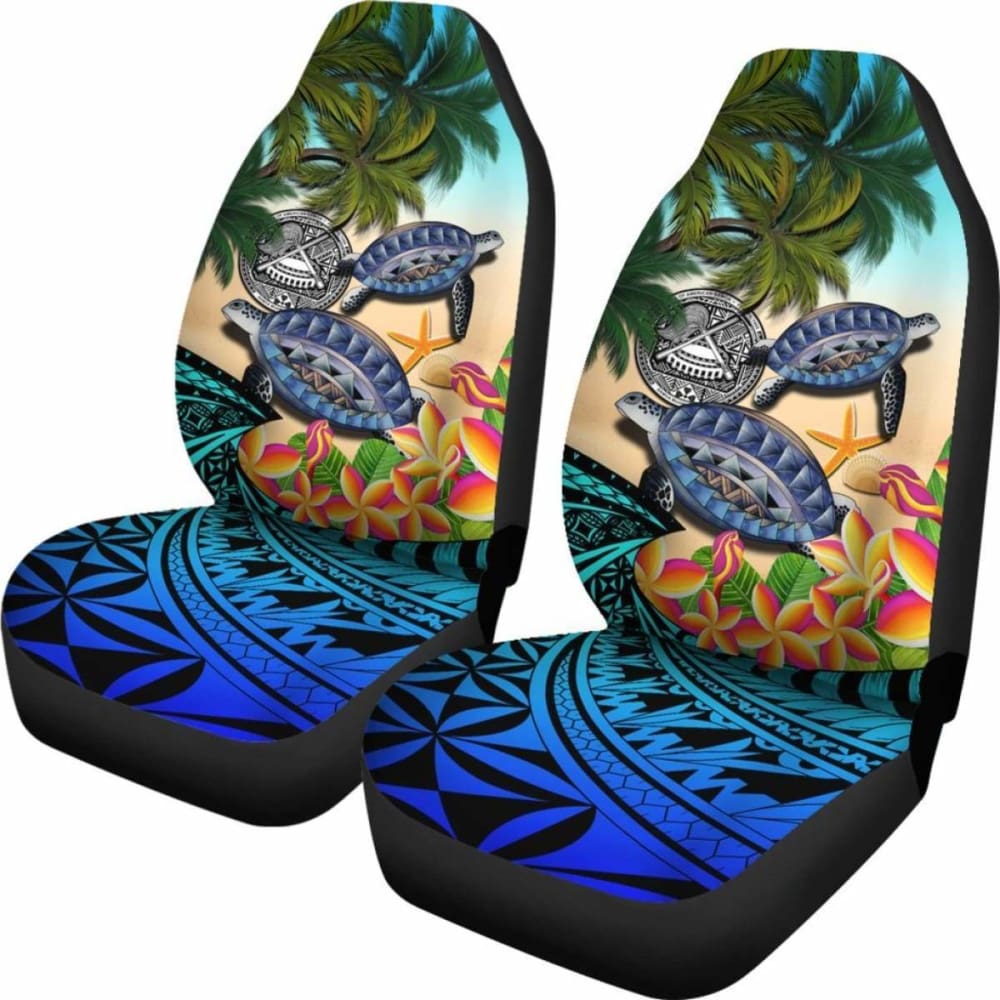 American Samoa Car Seat Covers - Polynesian Turtle Coconut Tree And Plumeria Amazing
