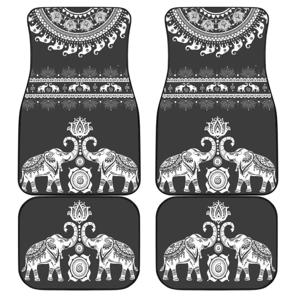 Elephant Mandala Front And Back Car Mats (Set Of)