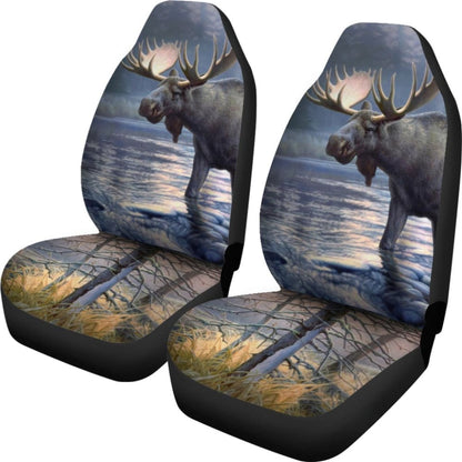 Powerful Elk on Water Car Seat Cover
