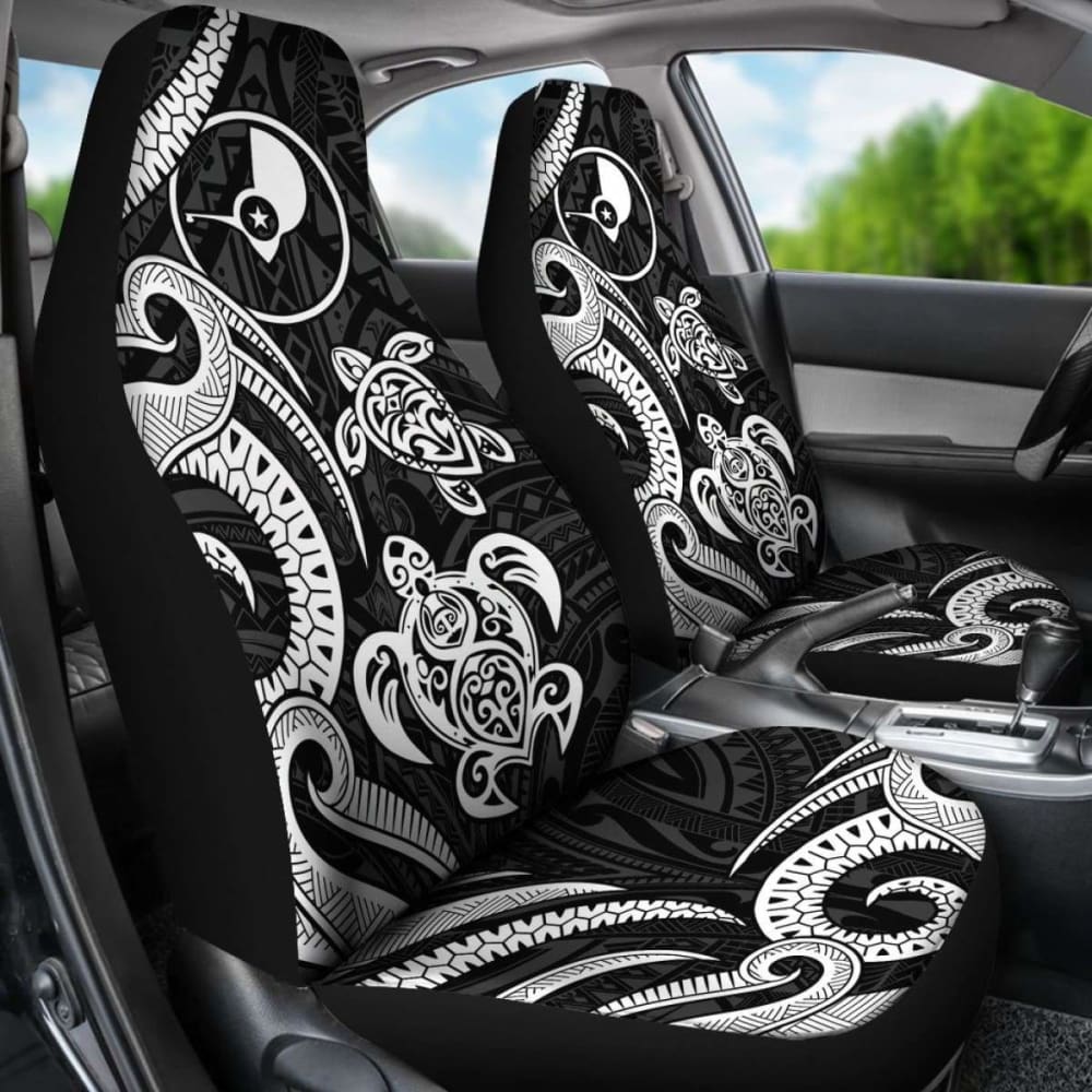 Yap Micronesian Car Seat Covers - White Tentacle Turtle -