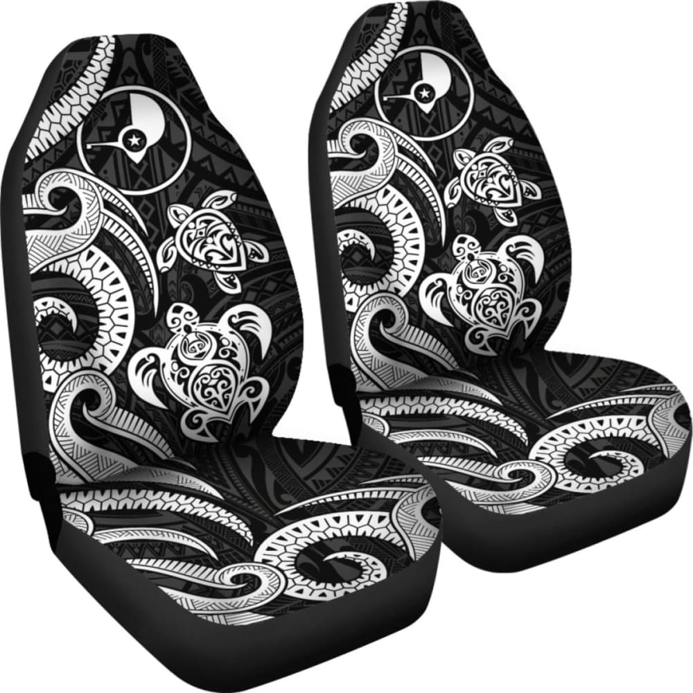 Yap Micronesian Car Seat Covers - White Tentacle Turtle -