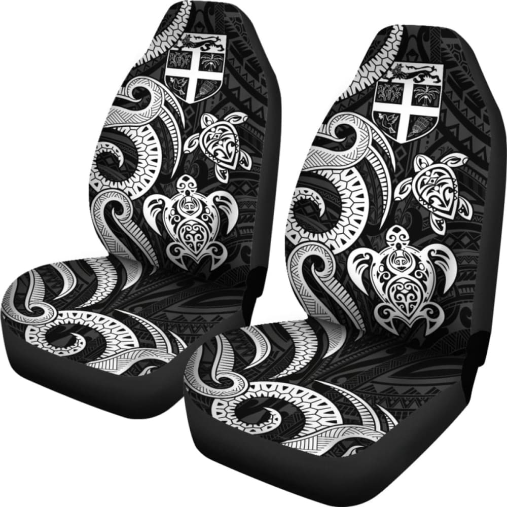 Fiji Polynesian Car Seat Covers - White Tentacle Turtle -
