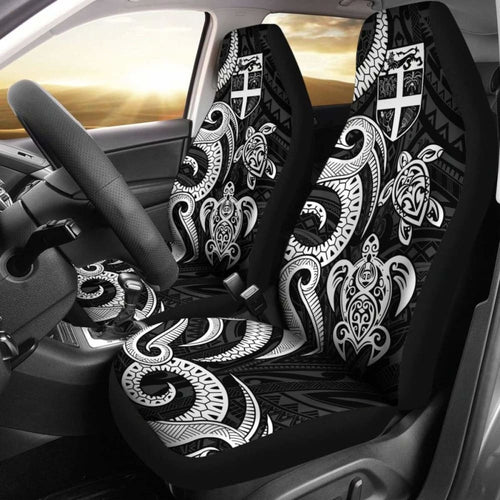 Fiji Polynesian Car Seat Covers - White Tentacle Turtle -