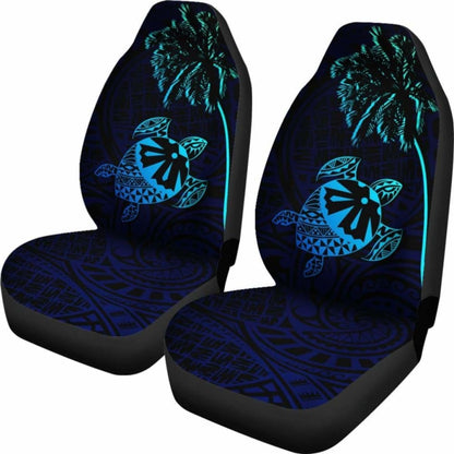 Fiji Islands Tapa Turtle Blue Car Seat Covers