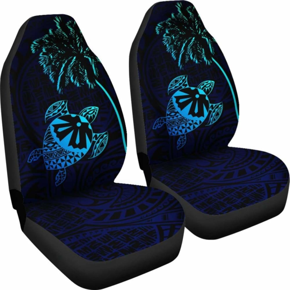 Fiji Islands Tapa Turtle Blue Car Seat Covers