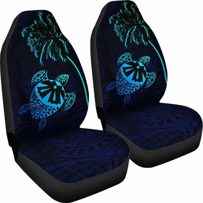 Fiji Islands Tapa Turtle Blue Car Seat Covers