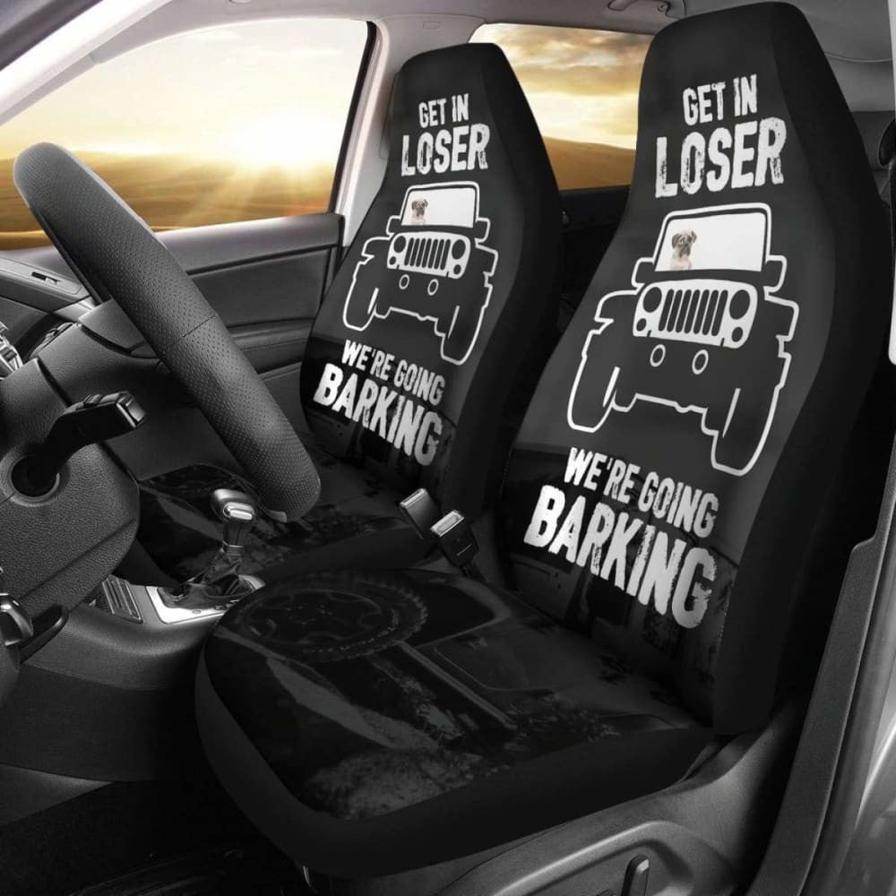 We'Re Going Barking Pug Car Seat Covers