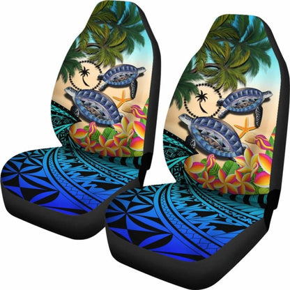 Chuuk Car Seat Covers - Polynesian Turtle Coconut Tree And Plumeria Amazing