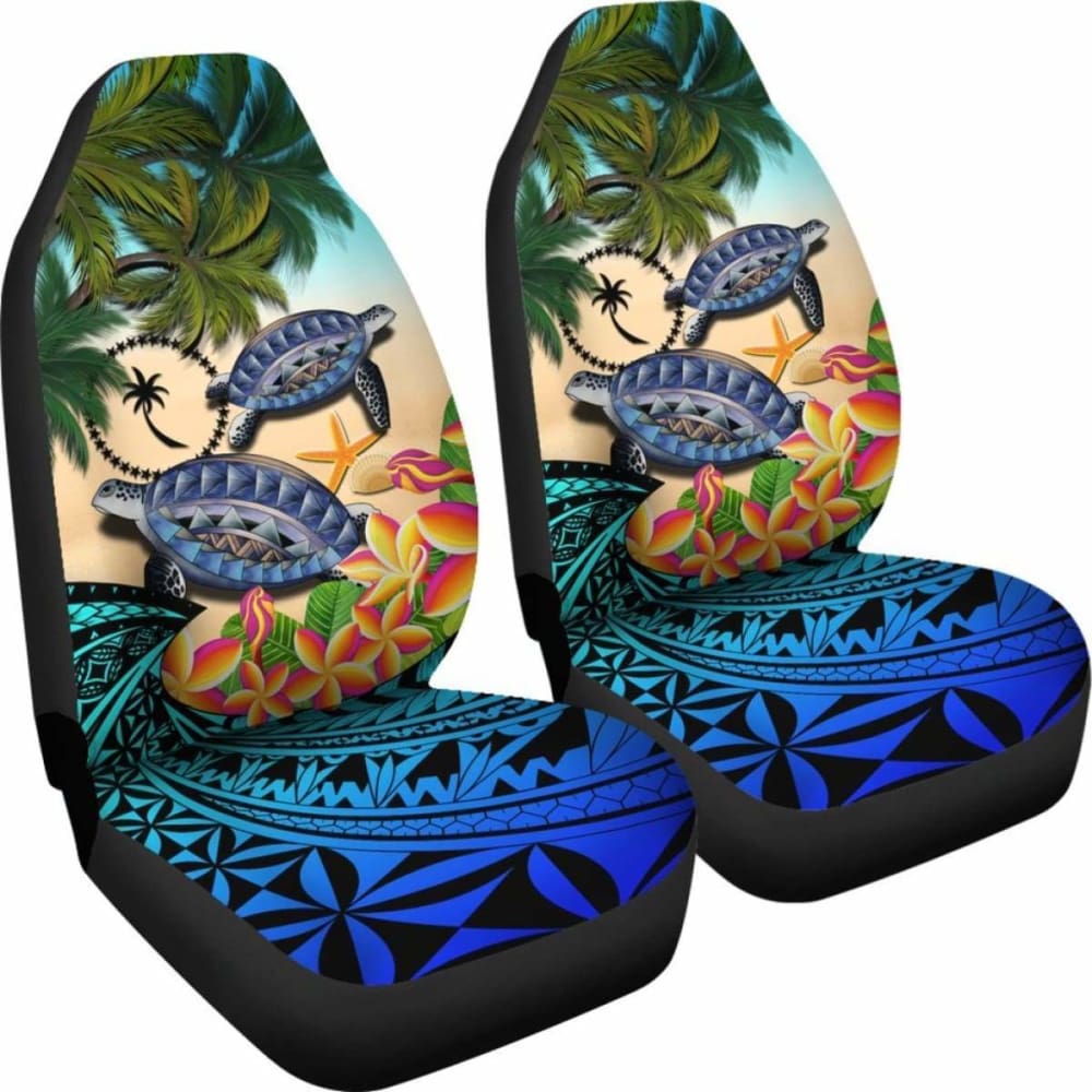 Chuuk Car Seat Covers - Polynesian Turtle Coconut Tree And Plumeria Amazing