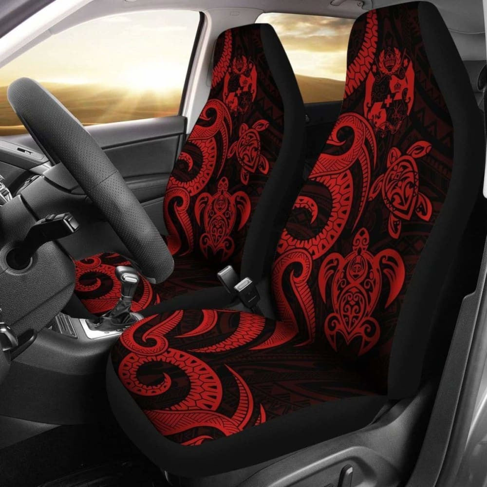 Tonga Polynesian Car Seat Covers - Red Tentacle Turtle -