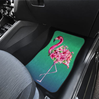 Floral Pink Flamingos Flowers Car Floor Mats