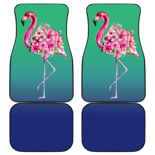 Floral Pink Flamingos Flowers Car Floor Mats
