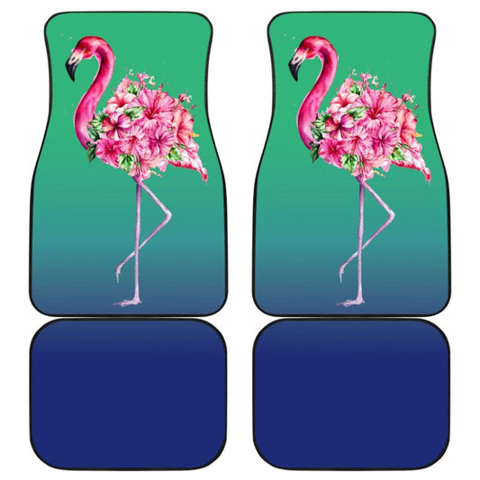 Floral Pink Flamingos Flowers Car Floor Mats