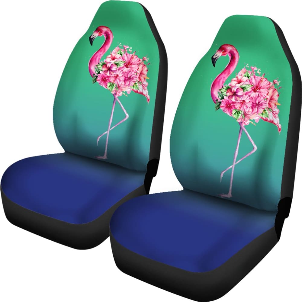 Floral Pink Flamingos Flowers Car Seat Covers