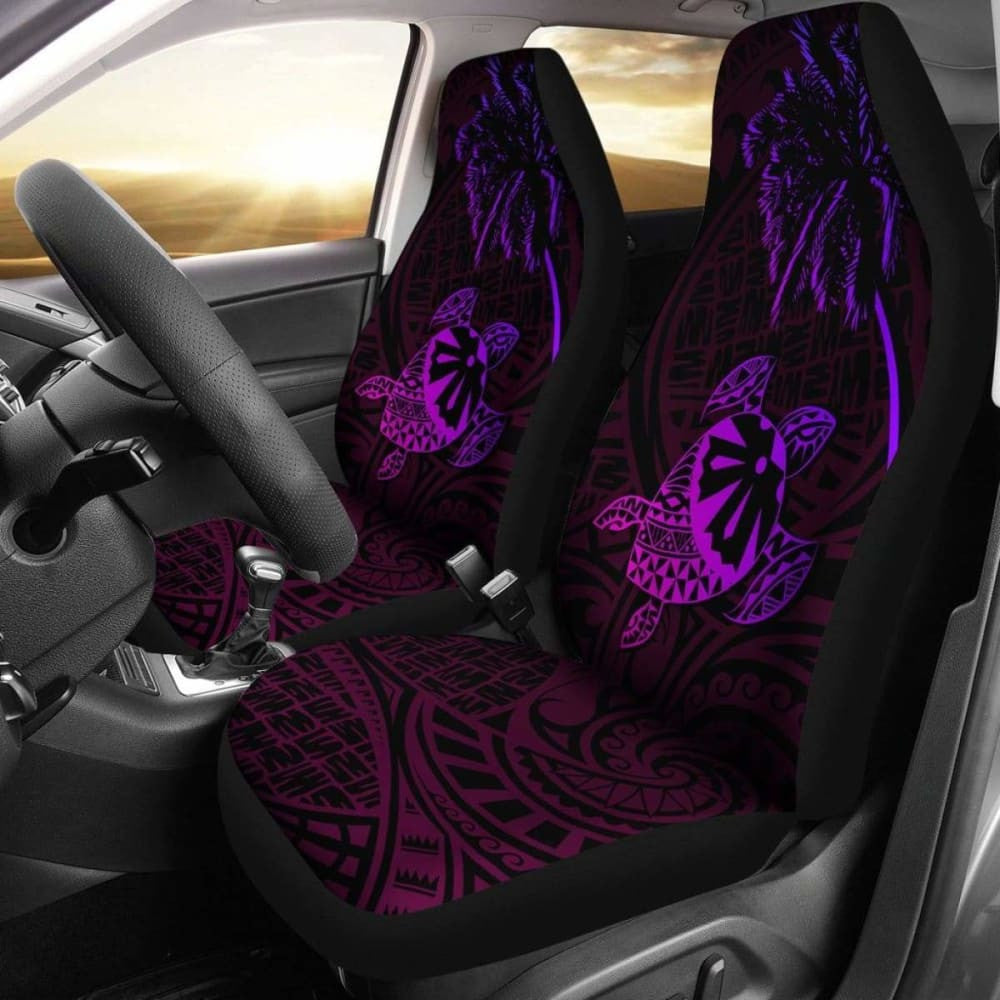 Fiji Islands Tapa Turtle Purple Car Seat Covers
