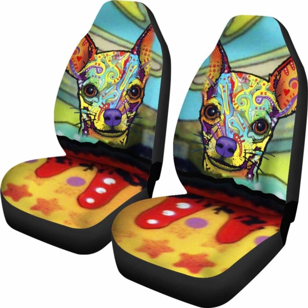 Chihuahua Design Car Seat Covers Colorful Back