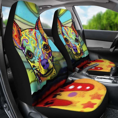 Chihuahua Design Car Seat Covers Colorful Back
