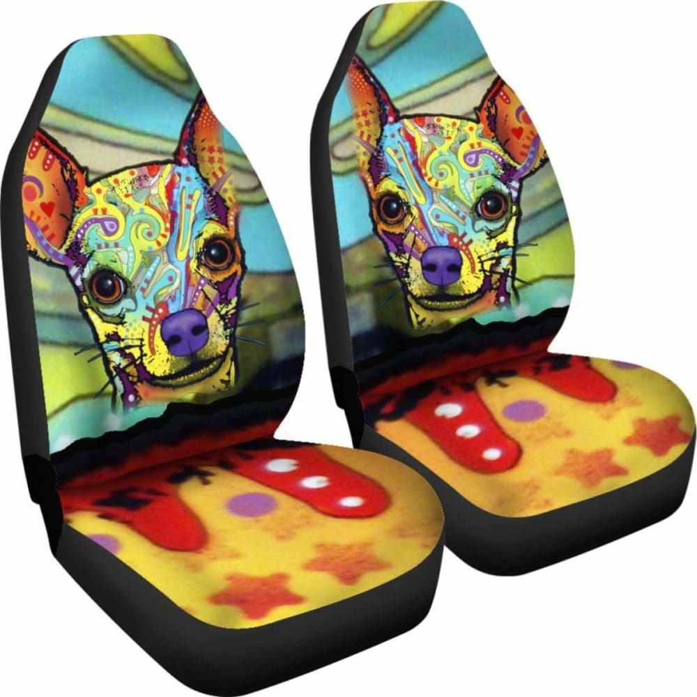 Chihuahua Design Car Seat Covers Colorful Back