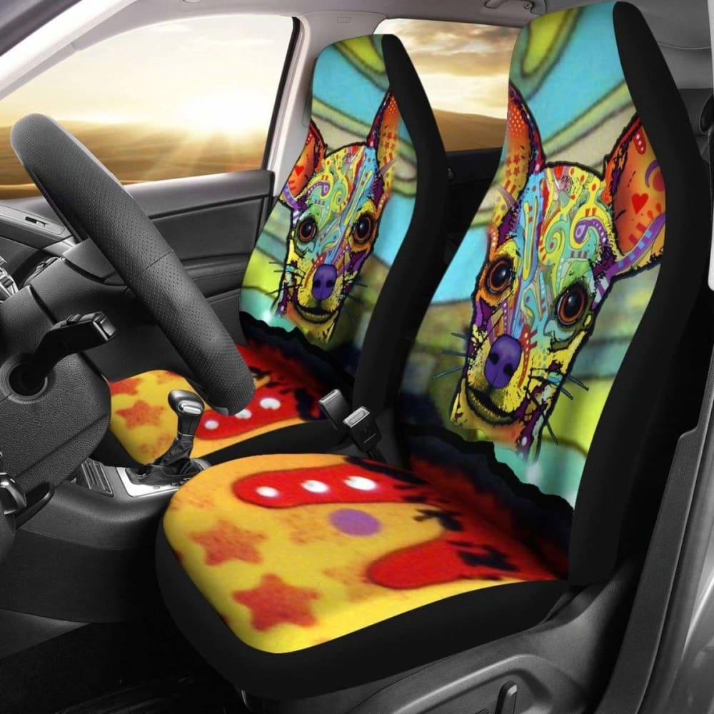Chihuahua Design Car Seat Covers Colorful Back