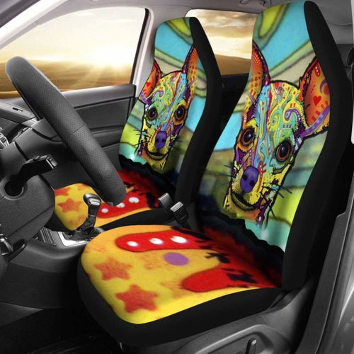Chihuahua Design Car Seat Covers Colorful Back
