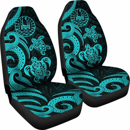 Tahiti Polynesian Car Seat Covers - Turquoise Tentacle Turtle -